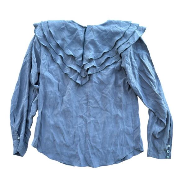 Paul Stanley 100% Silk Layered Collars Long Sleeve Silk Blouse Size 8 - Picture 7 of 7